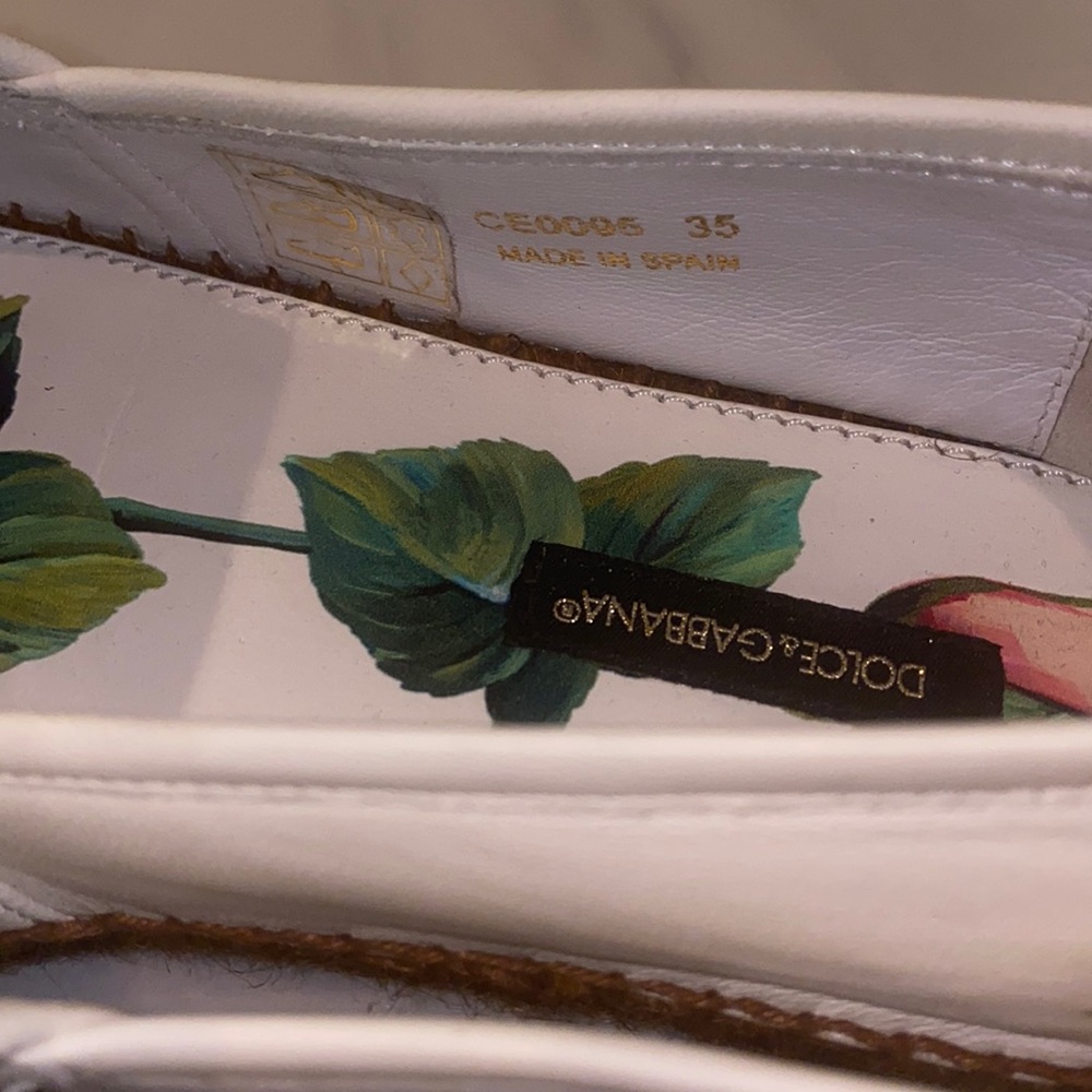 Dolce & Gabbana Leather Tropical Rose Print espadrilles - Picture 6 of 7